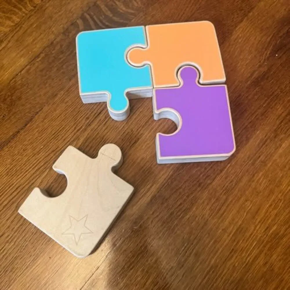 Lovevery Chunky Wooden Jigsaw Puzzle - Double-sided - Montessori